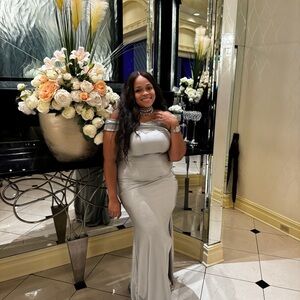 Silver formal fashionova maxi dress